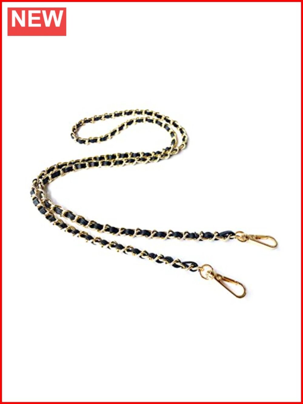 Caviar Leather Purse Chain Strap Slim Wide 8mm 48.4in Replacement Crossbody